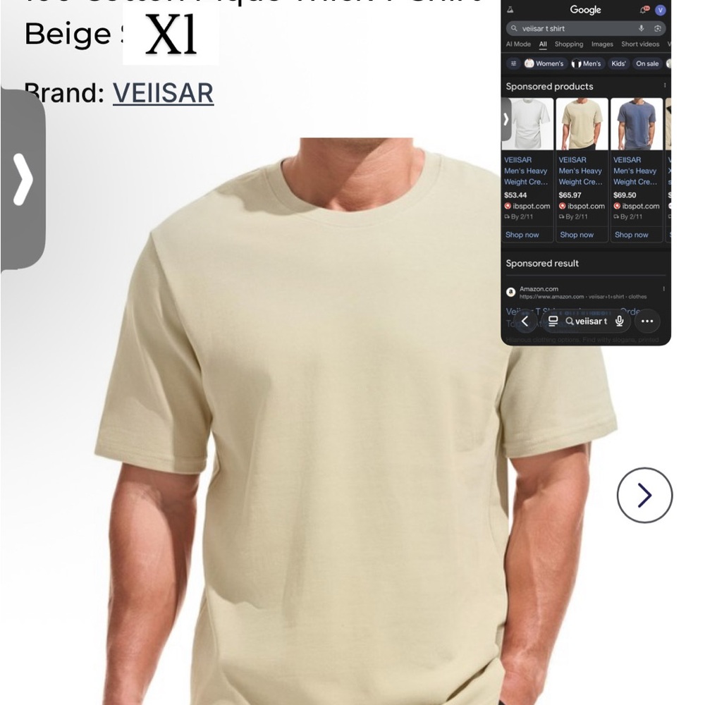 Men's Cream Short Sleeve Tee